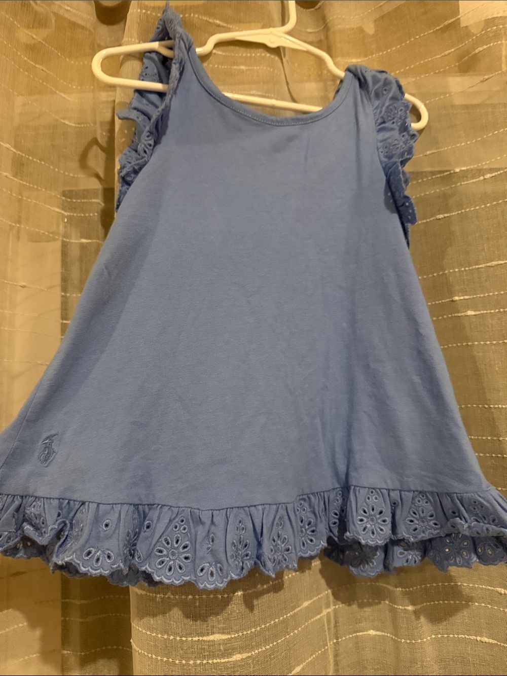 Polo by Ralph Lauren Blue Girls Ruffle Sleeve Top
